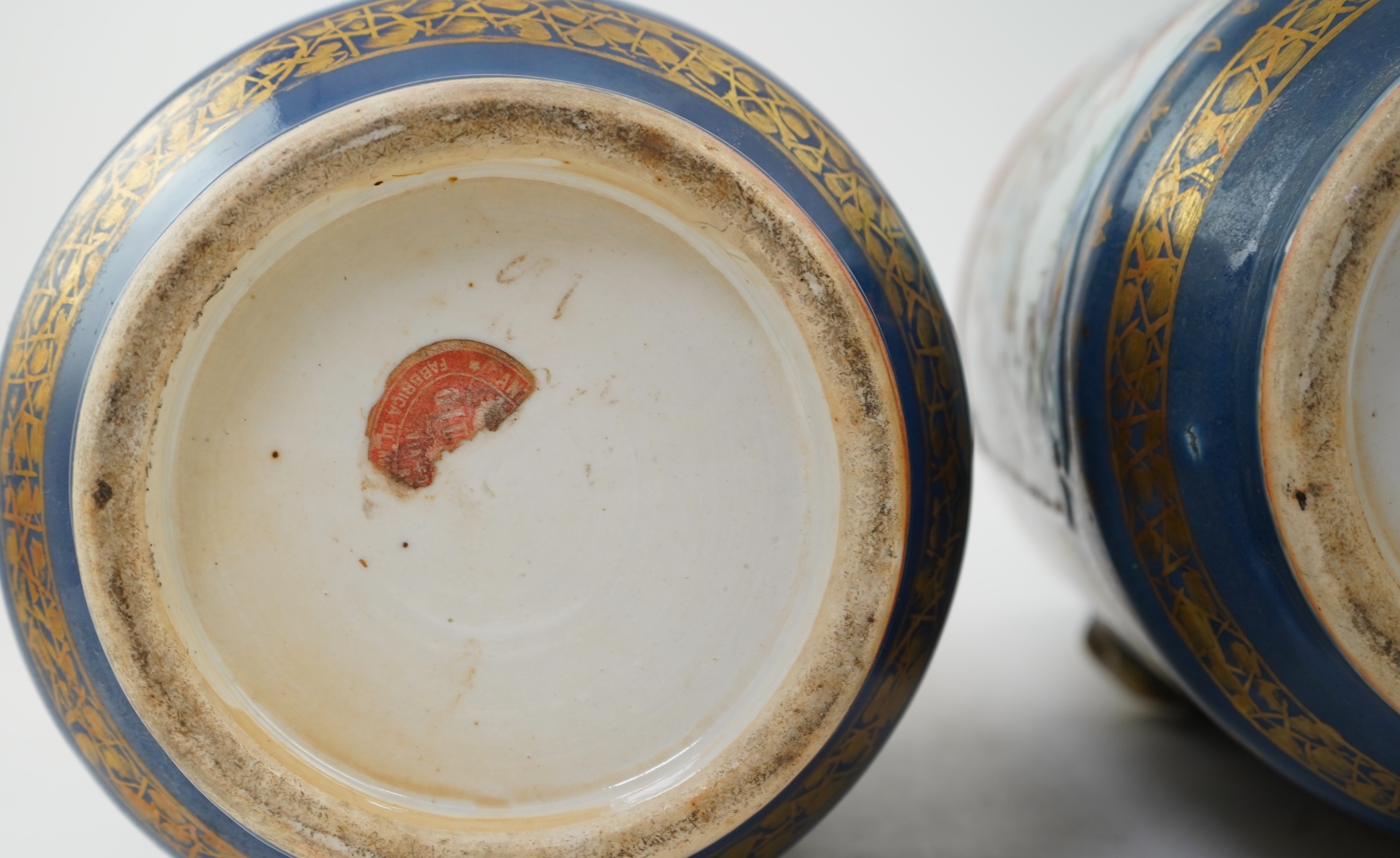 A pair of Chinese ‘warriors’ vases, early 20th century